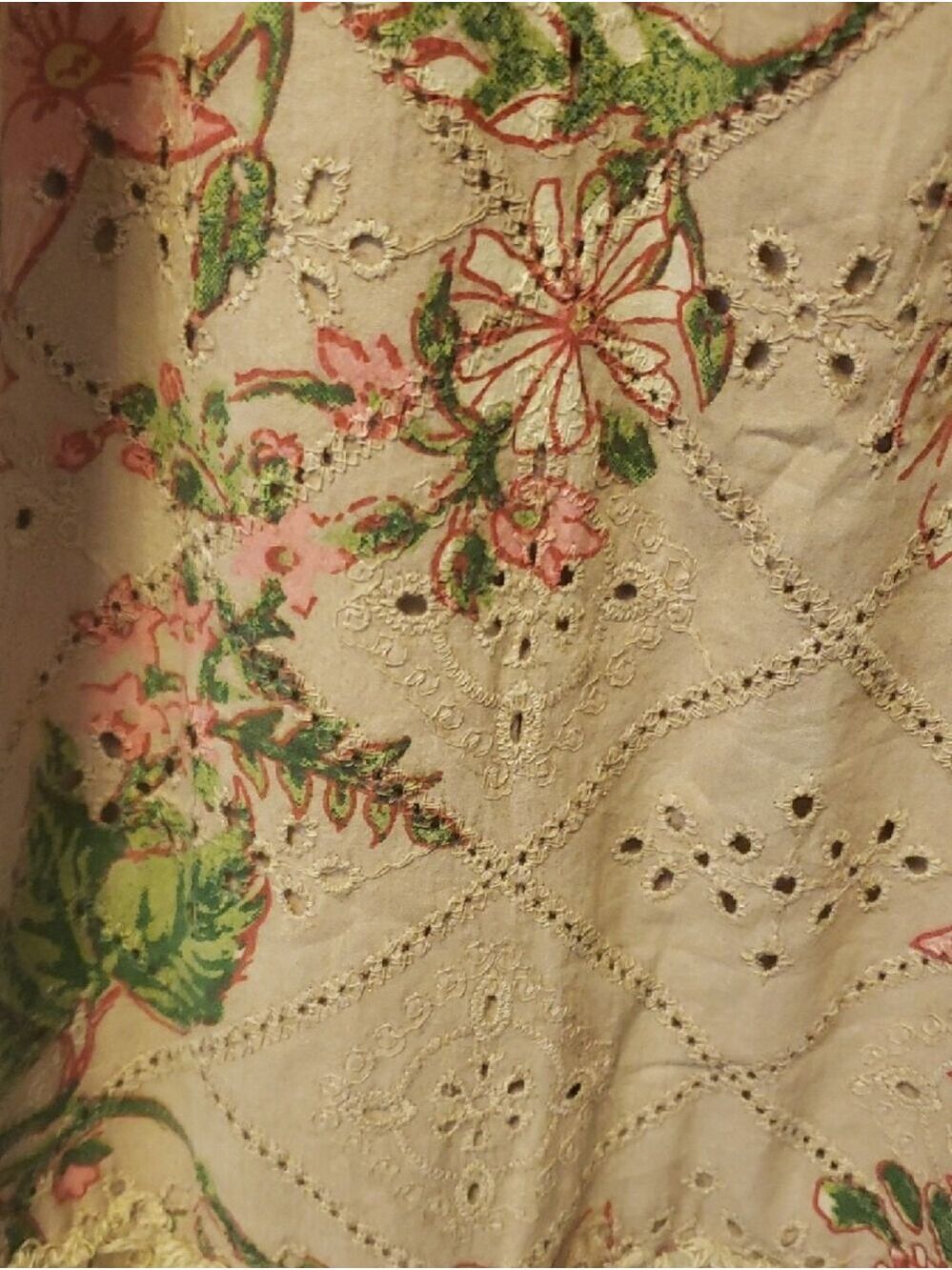 A Rare Bird NWT 100% Cotton Women's Wide Leg Boho Ruffle Pants - Beige Floral - Picture 9 of 13